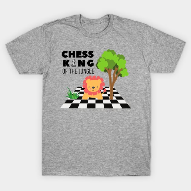 Chess king with lion for kids T-Shirt by Chessfluencer